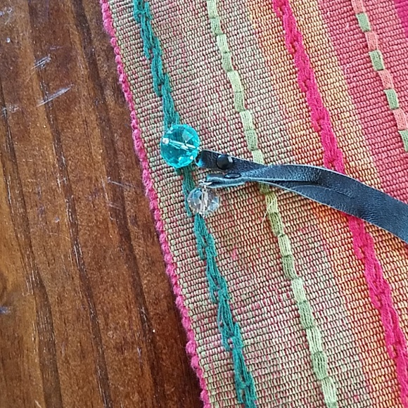 Leather Book Marker Page Holder Bible Magazine Place Stone and Jewels NWOT - Picture 3 of 3